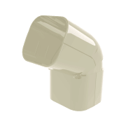 Justerbart bend innvendig/utvendig Tecnosystem 72 mm. Elfenb