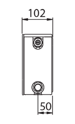 Planfront radiator - en side - 20 cm høy - to panel