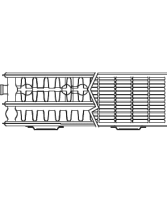 Planfront radiator 90 cm høy - tre panels