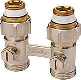 H-ventil Rett for radiator med avstenging.1/2"-3/4"Eurokonus