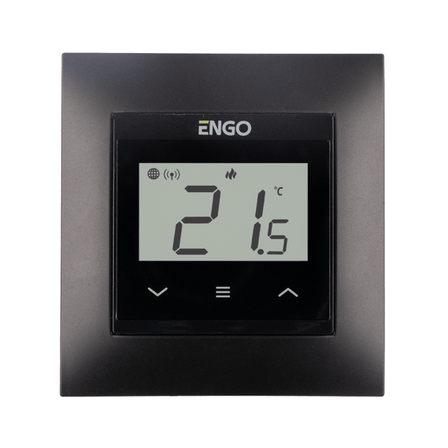 Engo E55 WI-FI Termostat 230v Sort for veggboks,55x55 Ramme