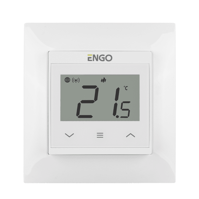 Engo E55 WI-FI Termostat Hvit for veggboks 55x55 Ramme