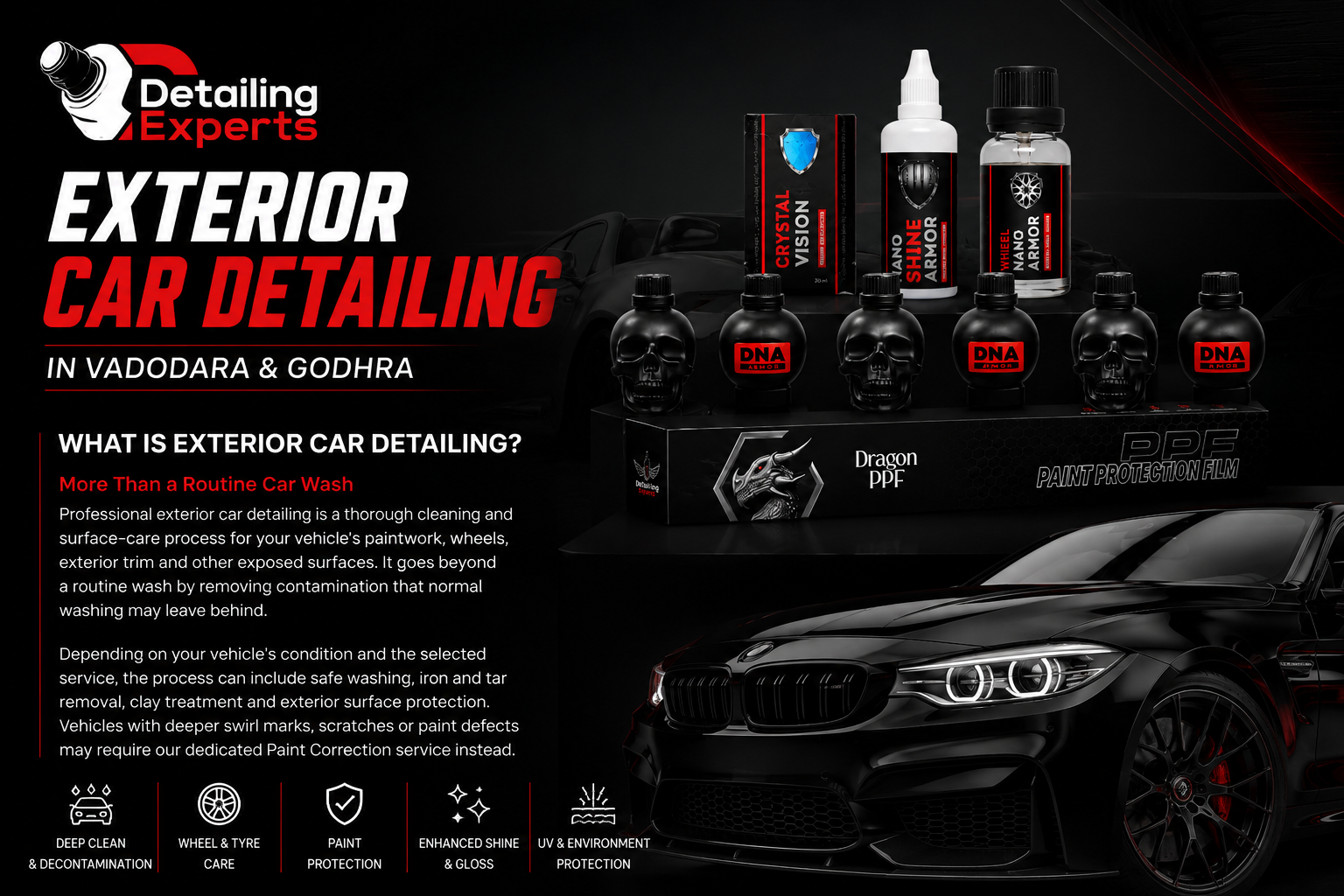 Professional exterior car detailing at Detailing Experts