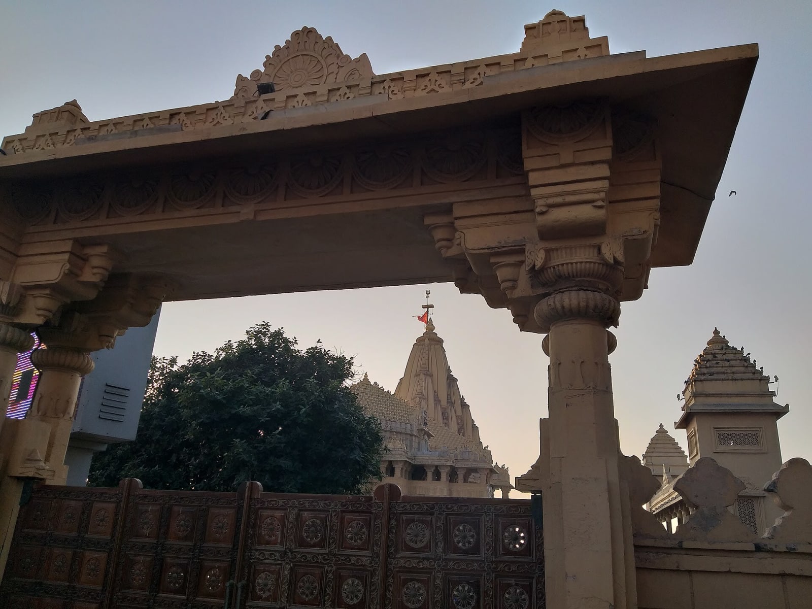Somnath Temple, Gujarat, viewed through a side arch.