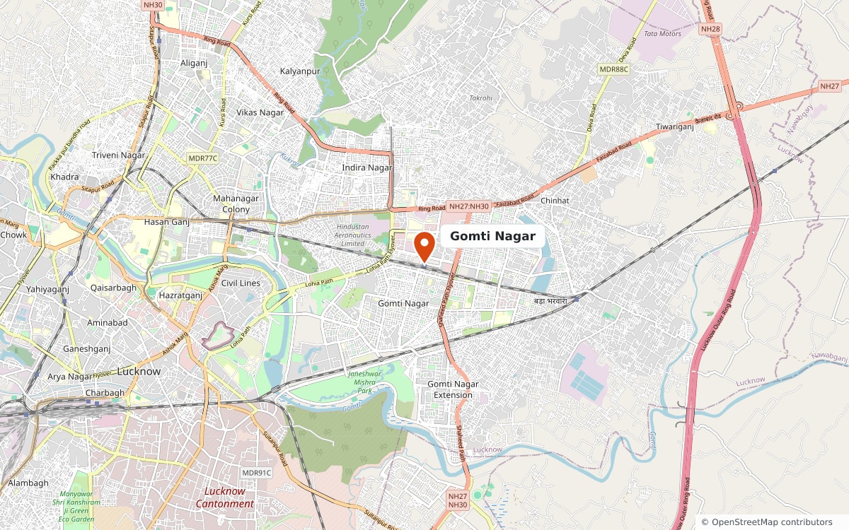 Map: Gomti Nagar, Lucknow, Uttar Pradesh