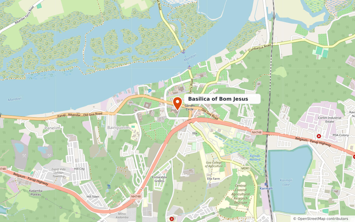 Veetrips Map: Basilica of Bom Jesus, Old Goa, Goa