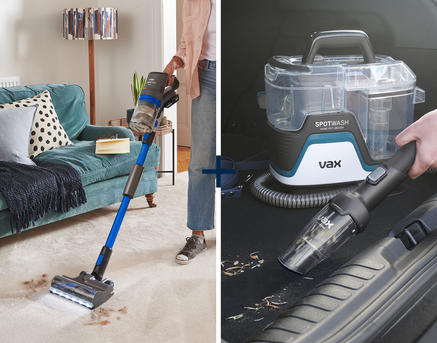 VAX HomePro Pet Cordless and<br> VAX SpotWash Home Pet-Design & Car Bundle