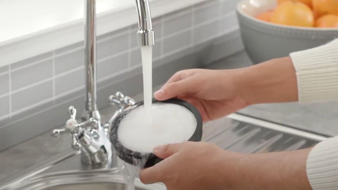 Rinse filter under the tap