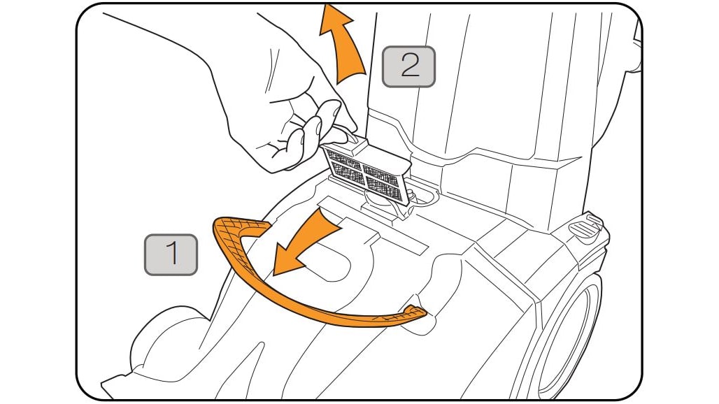 Pull handle and remove filter