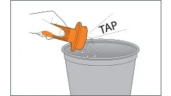 Tap separator against bin