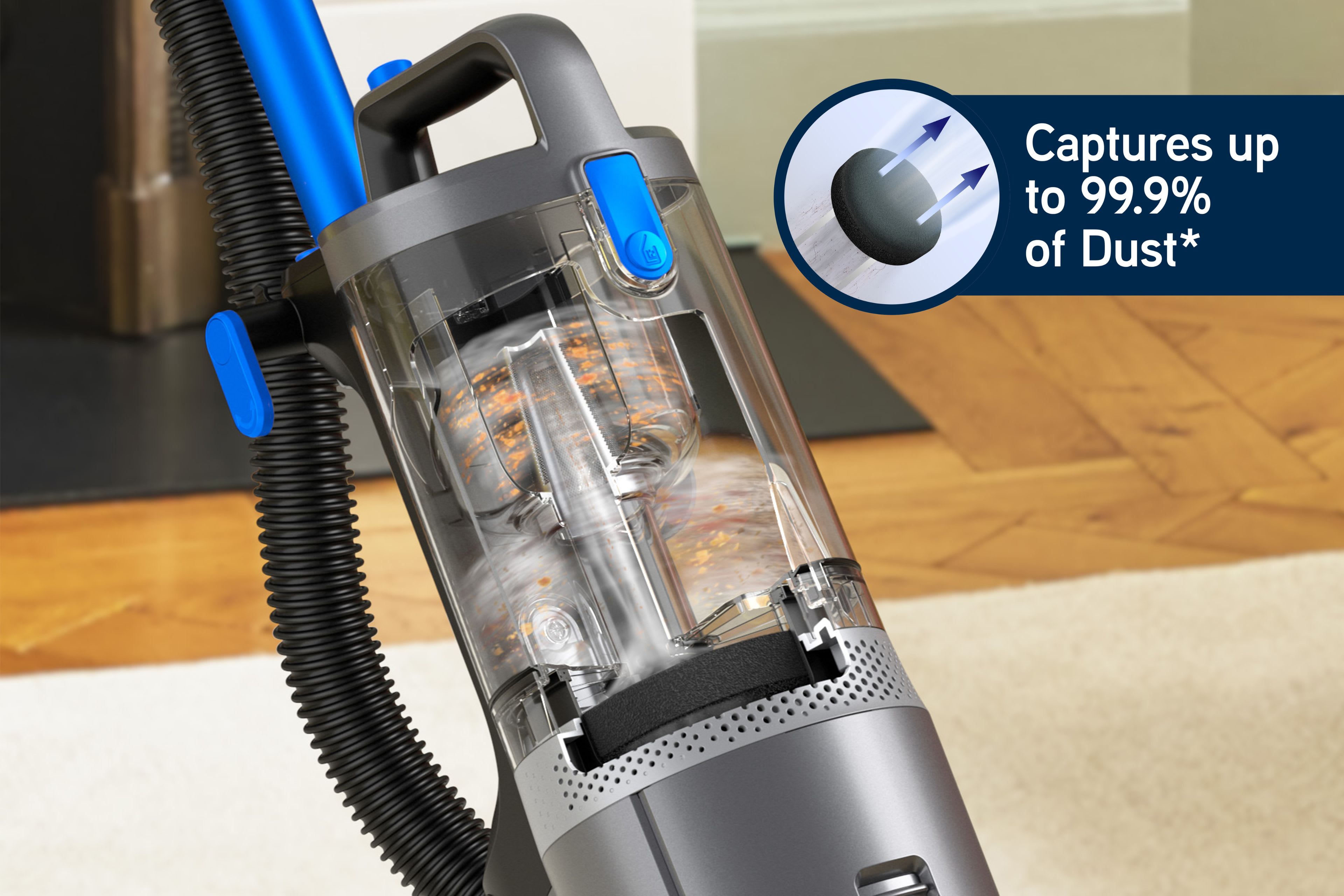VAX LiftOut Corded Vacuum 99.9% filtration down to 0.3 microns