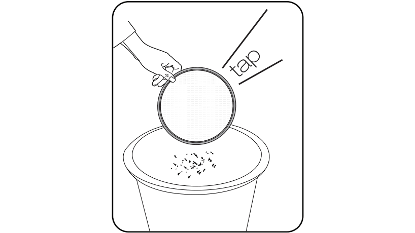 Tap filter against bin