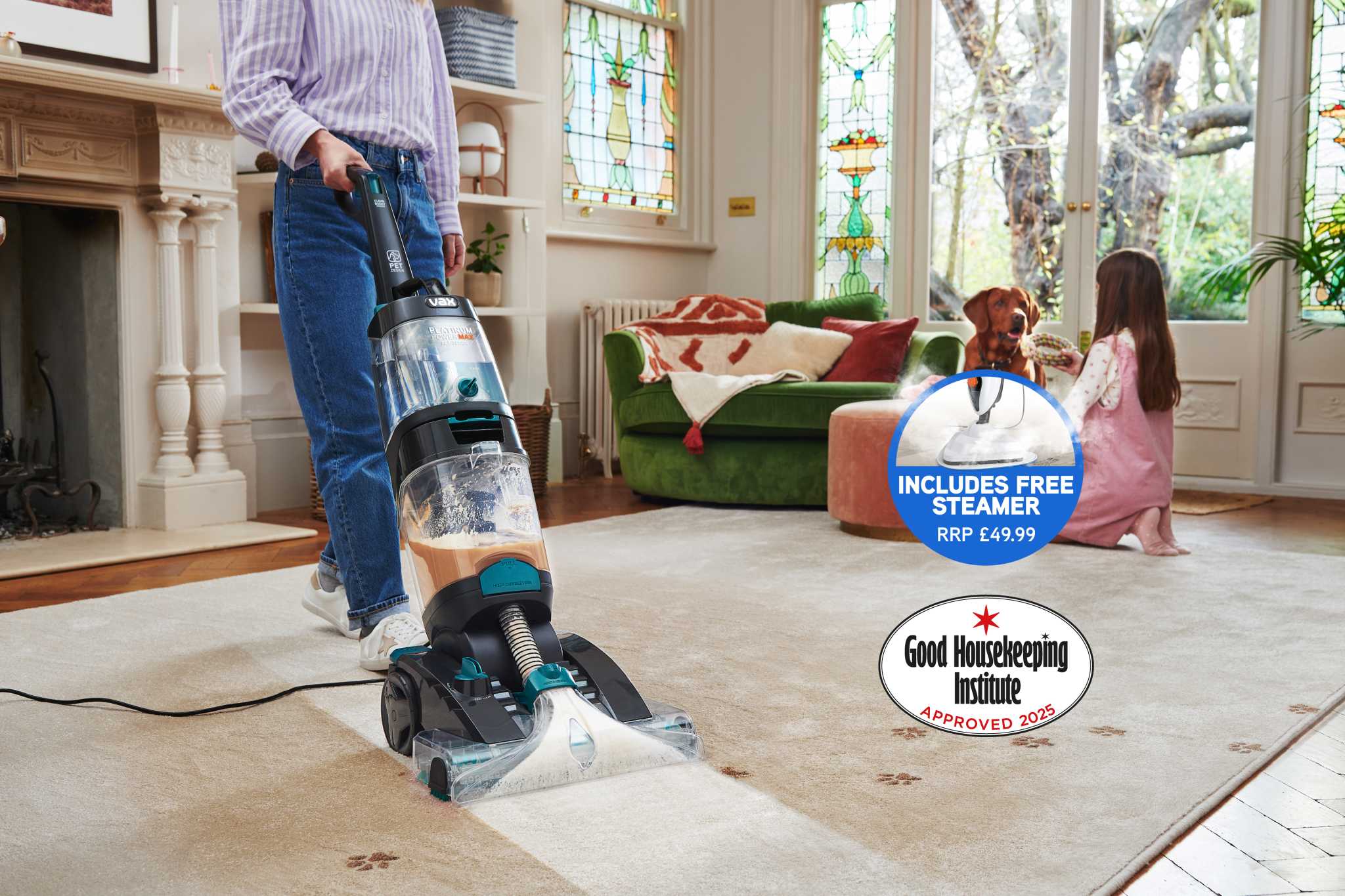 VAX Platinum Power Max Pet-Design, includes a free steamer worth £49.99 