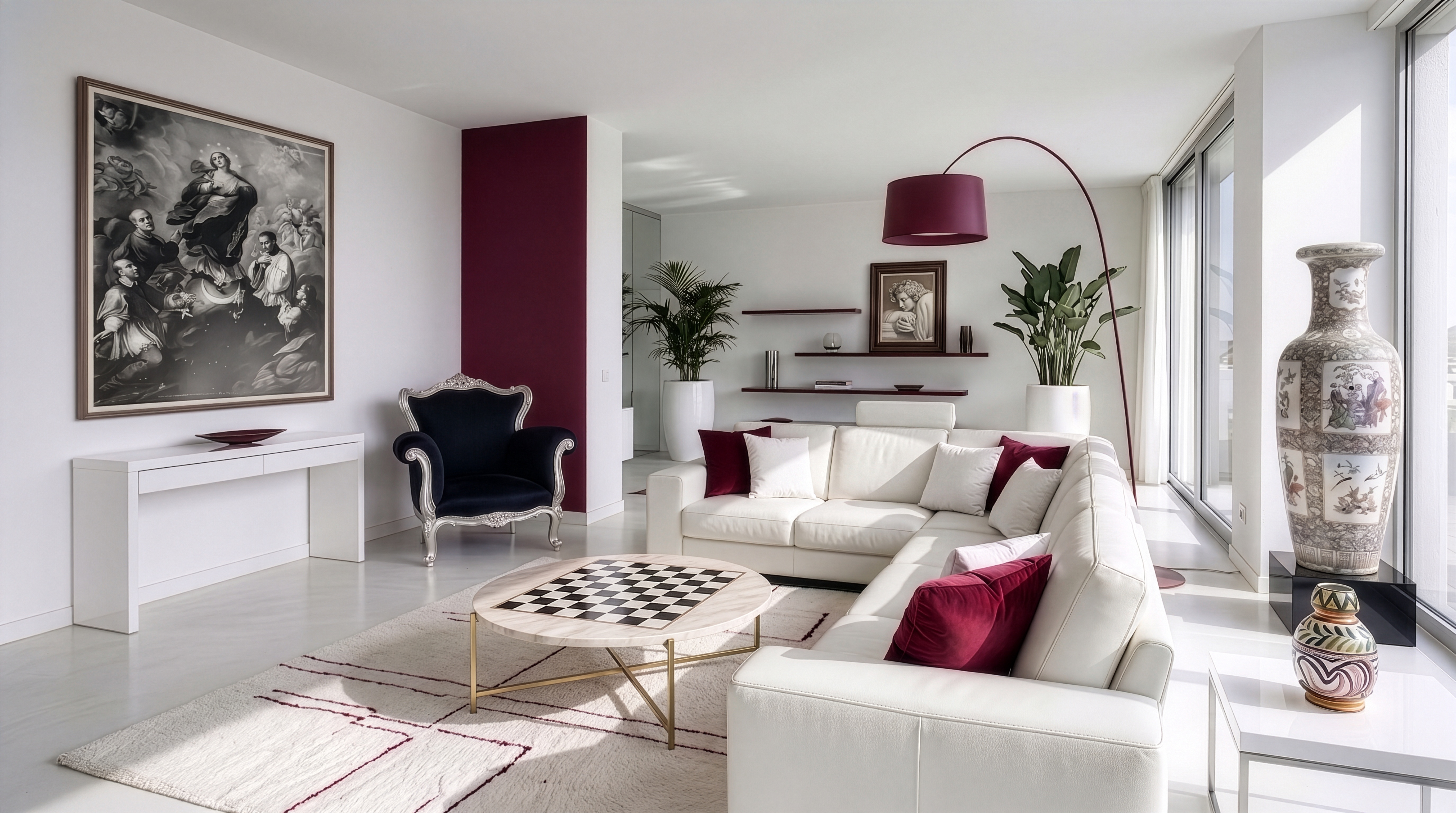 Interno arredato con mobili d'arte