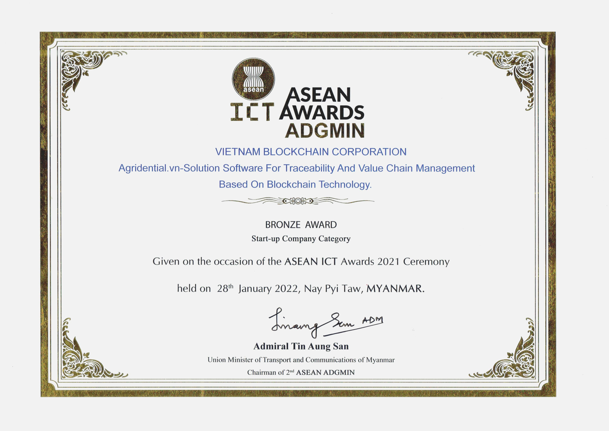 Bronze award in Startup, <br/> ASEAN ICT Awards 2022