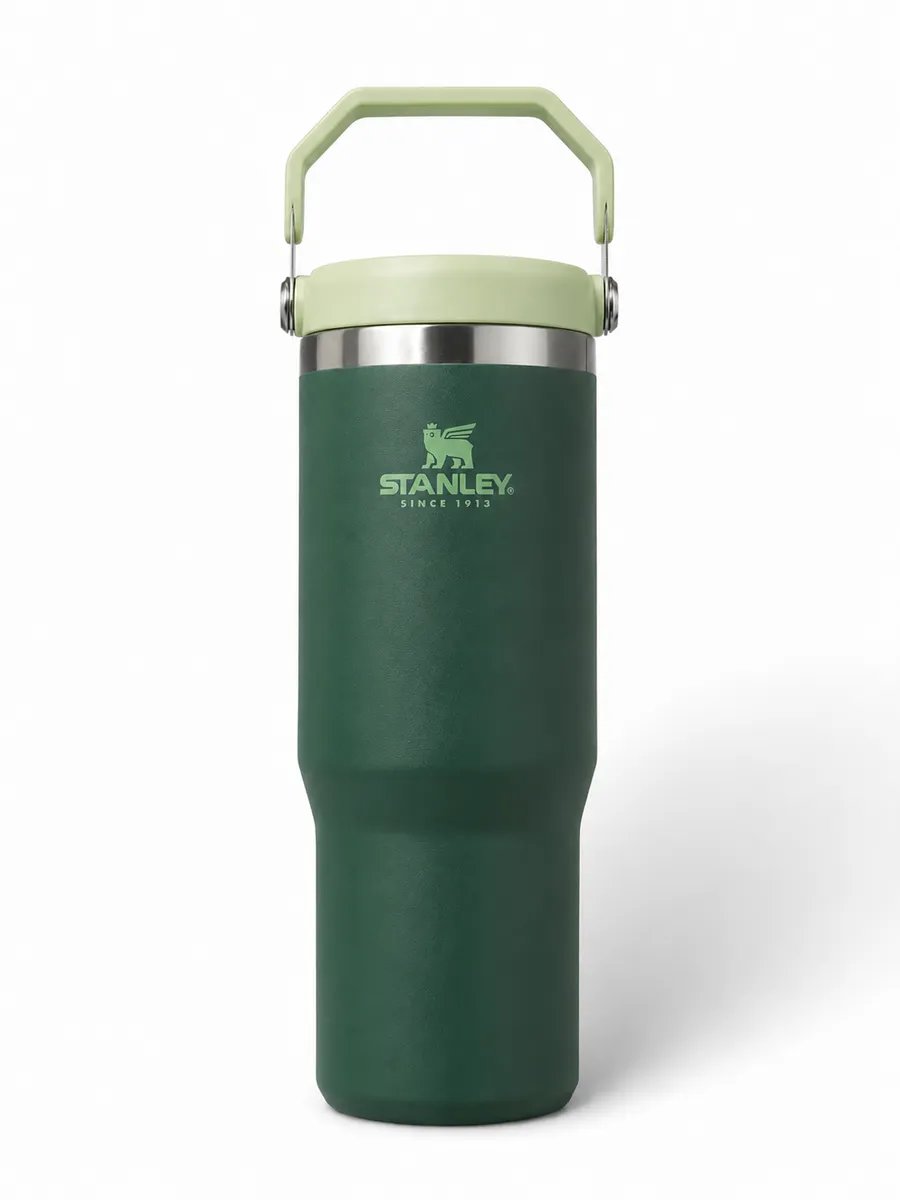 Stainless Steel Insulated Travel Tumbler with Handle & Lid (880ml) - Thermal Coffee Mug