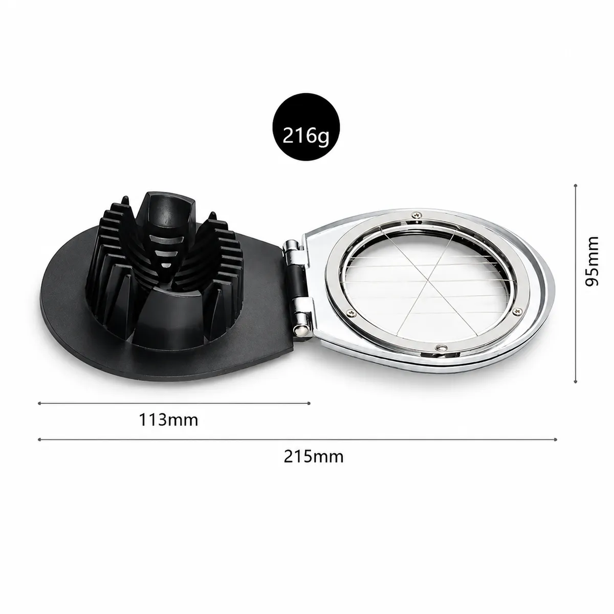 Heavy-Duty Stainless Steel Egg Slicer for Hard Boiled Eggs - Premium Metal Food Cutter