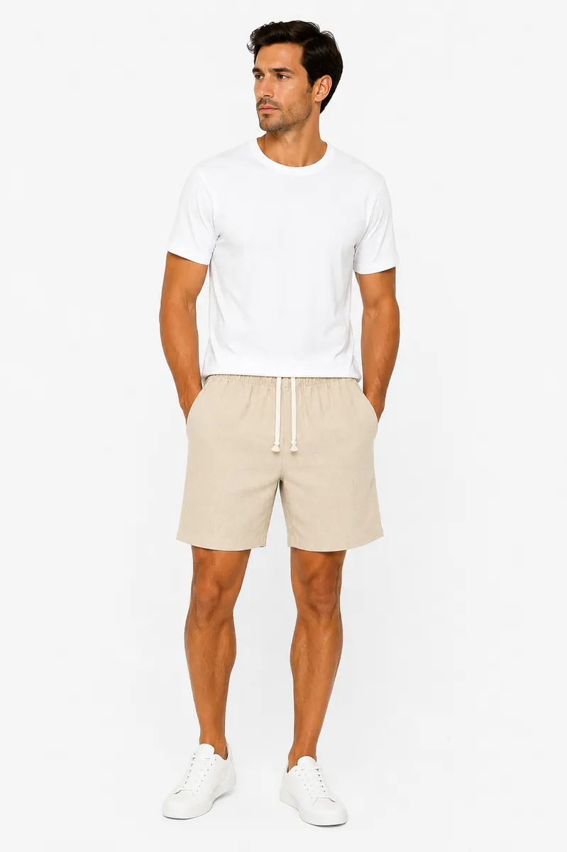Men’s Casual Elastic Waist Shorts with Side Pockets – Comfortable Summer Shorts