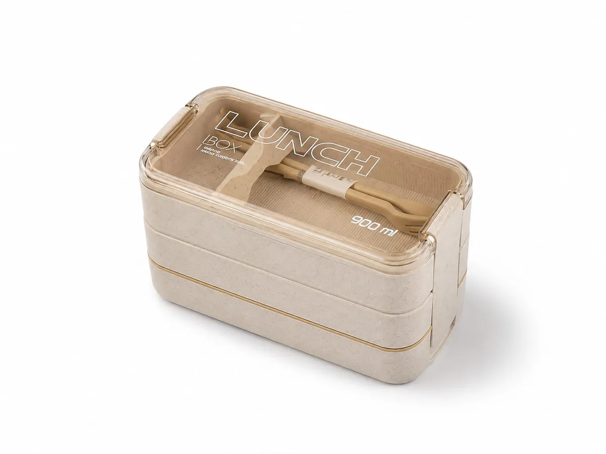 Layer Lunch Box with Spoon & Fork (900ml)