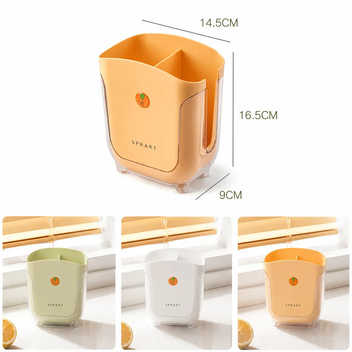 Kitchen Utensil Holder and Rest with Draining Tray - Countertop Spatula & Spoon Organizer
