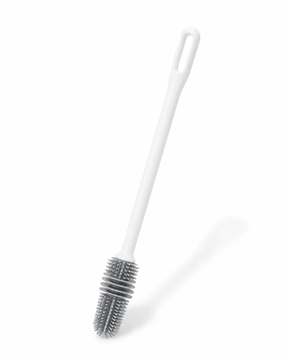 Flexible Silicone Cup & Bottle Cleaning Brush - Scratch-Free Long Handle Dishwasher Tool