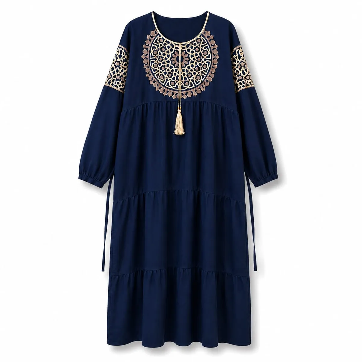 Women's Heritage Embroidered Home Jalabiya in Practical Comfort Fabric