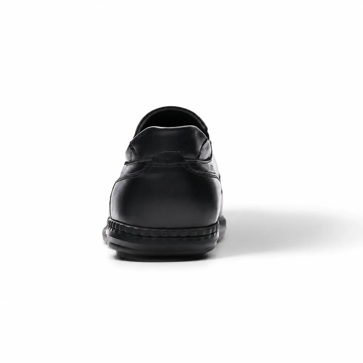 Men's Black Genuine Leather Casual Shoes – Lightweight, Comfortable & Practical Everyday Design