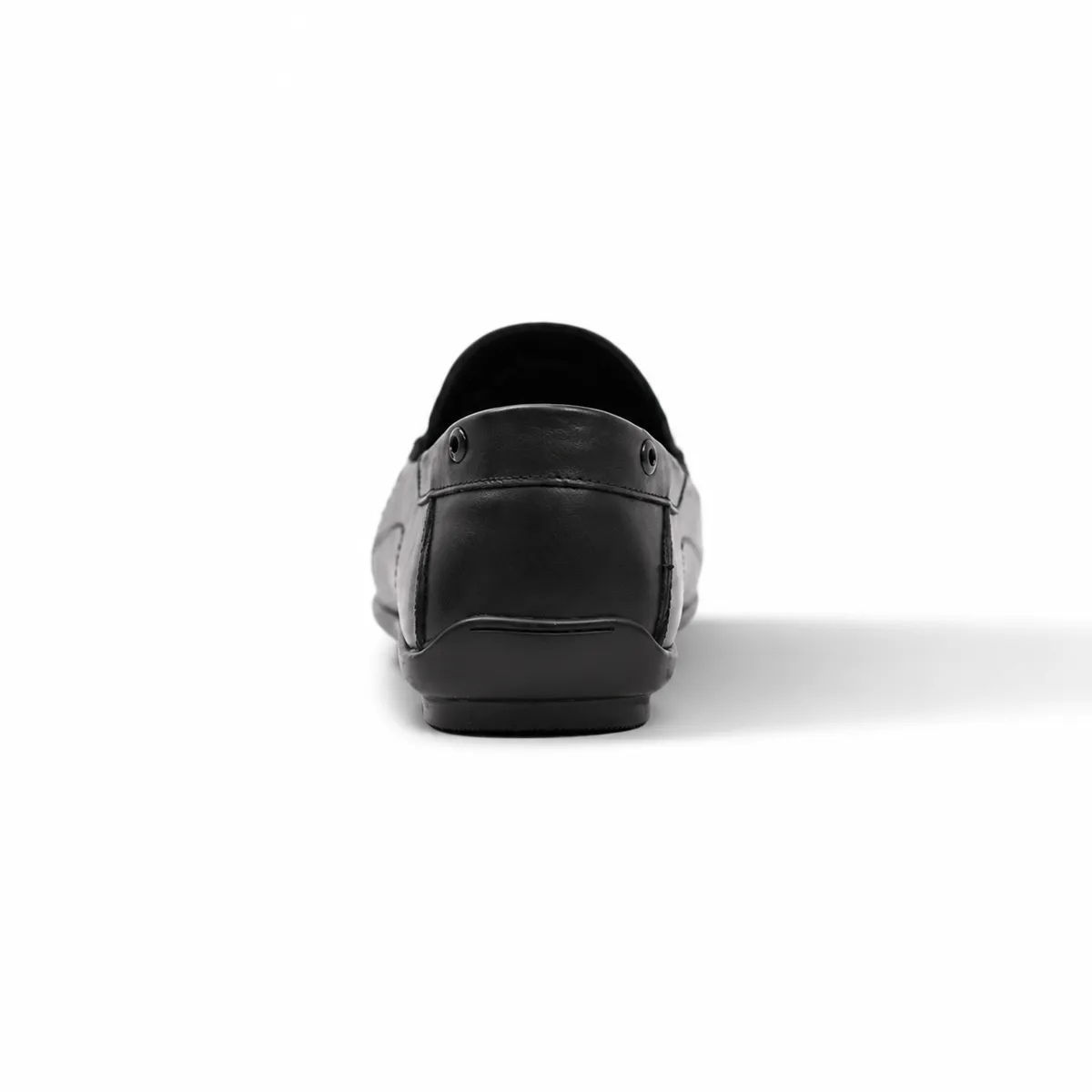 Men’s Black Genuine Leather Loafer – Comfortable Casual Slip-On Shoes