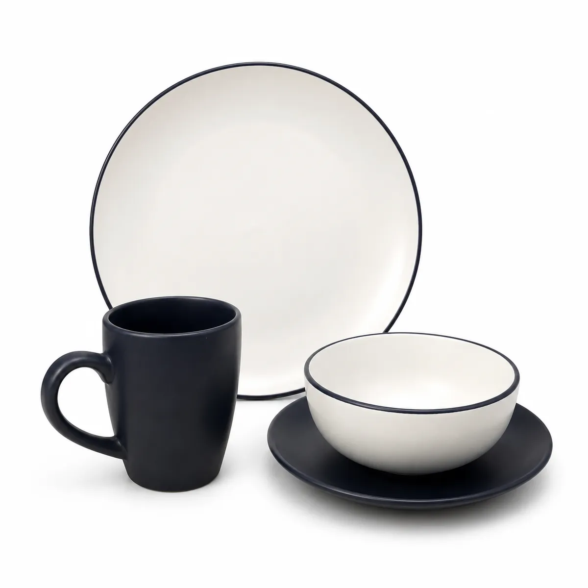 16-Piece Premium Porcelain Dinnerware Set – Modern Tabletop Service for 4