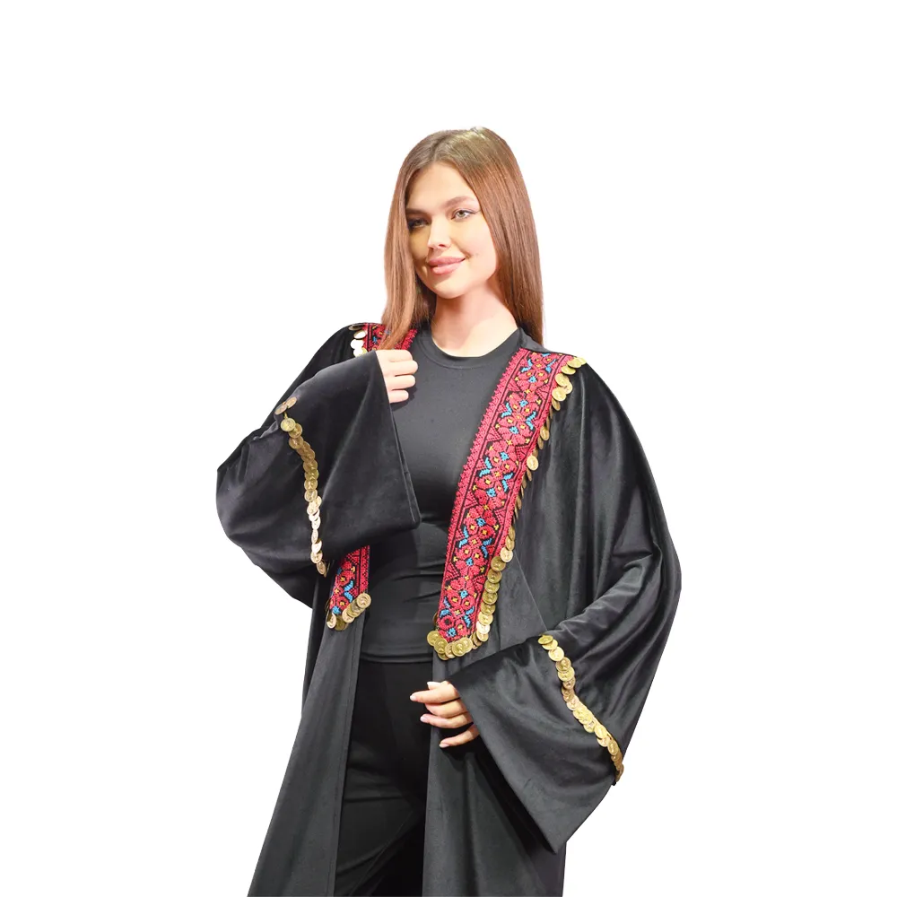 Women’s Embroidered Velvet Bedouin Kaftan - Heritage Winter Luxury