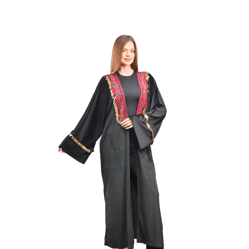Women’s Embroidered Velvet Bedouin Kaftan - Heritage Winter Luxury