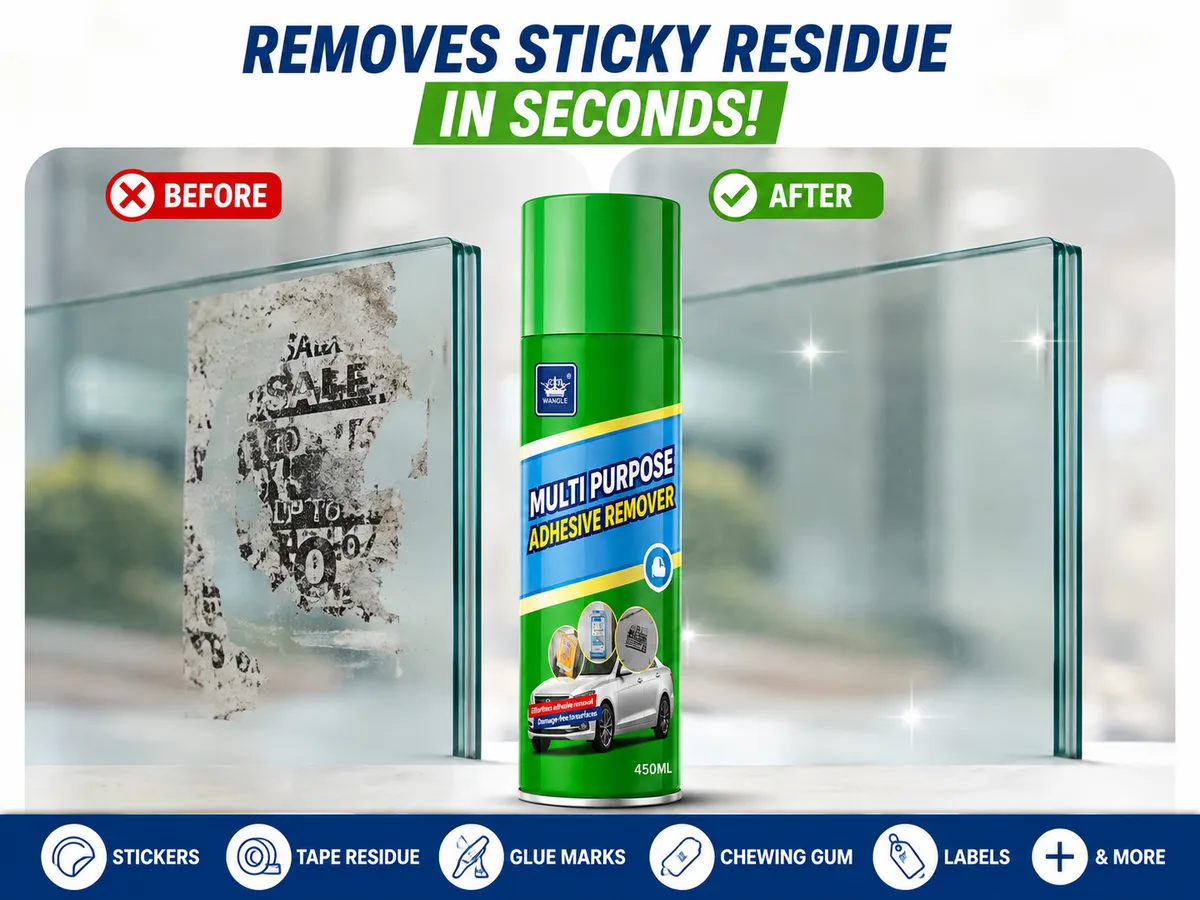 Multi-Purpose Adhesive & Glue Remover Spray – Fast-Acting Sticker & Tape Remover