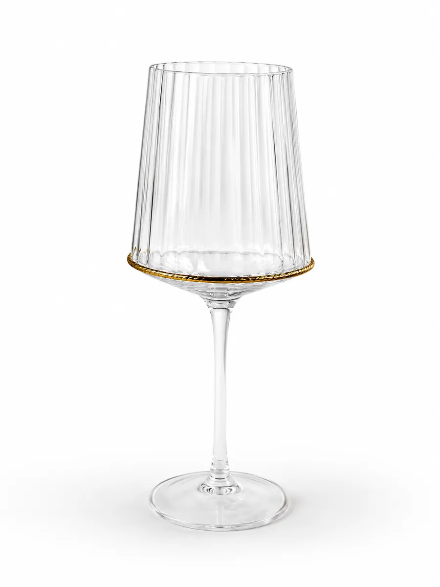 Luxury Glass Tumbler Set with Gold Rim – 6 Pieces × 380ml