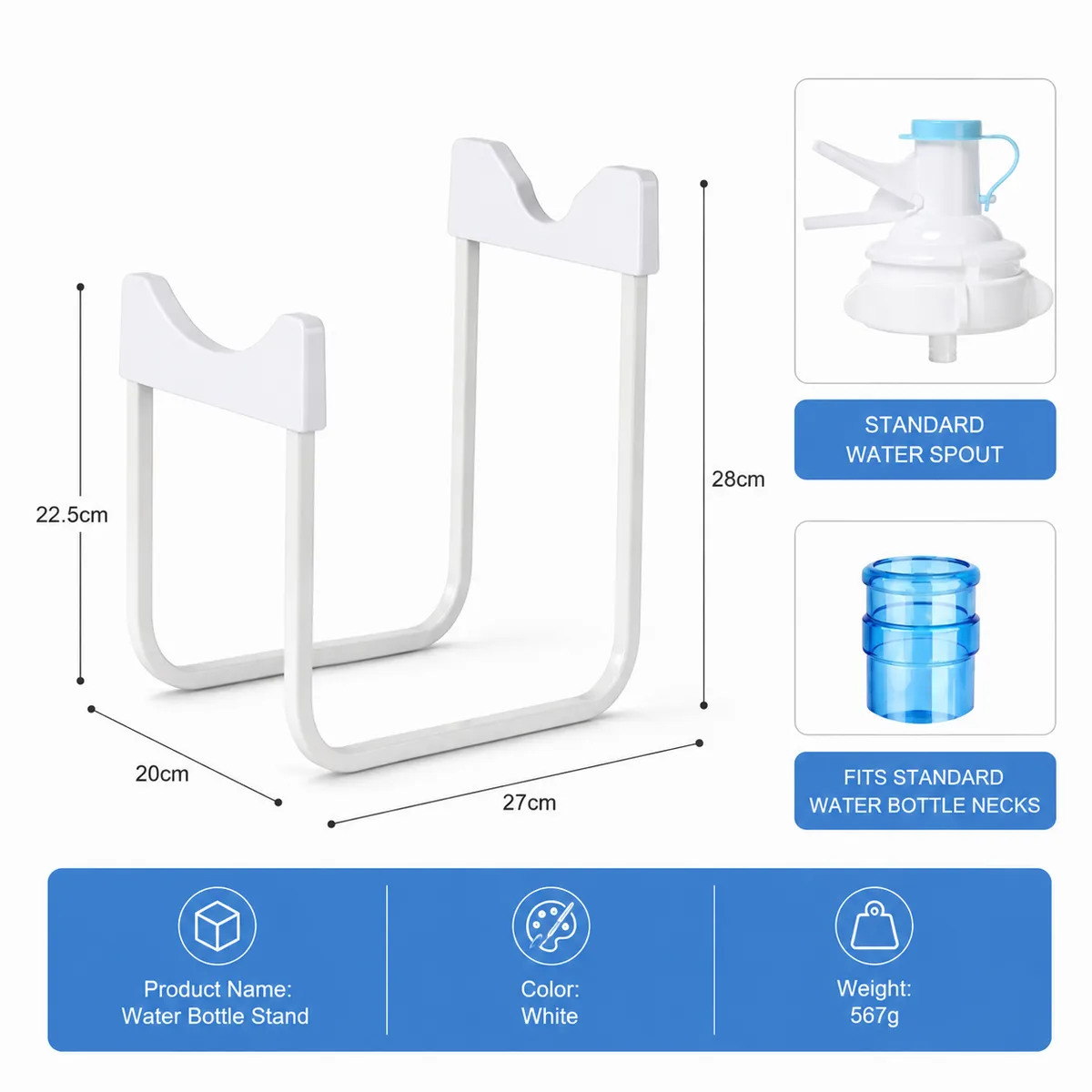 Heavy-Duty Metal Water Bottle Stand with Fast-Flow Dispenser Tap for 5-Gallon Jugs