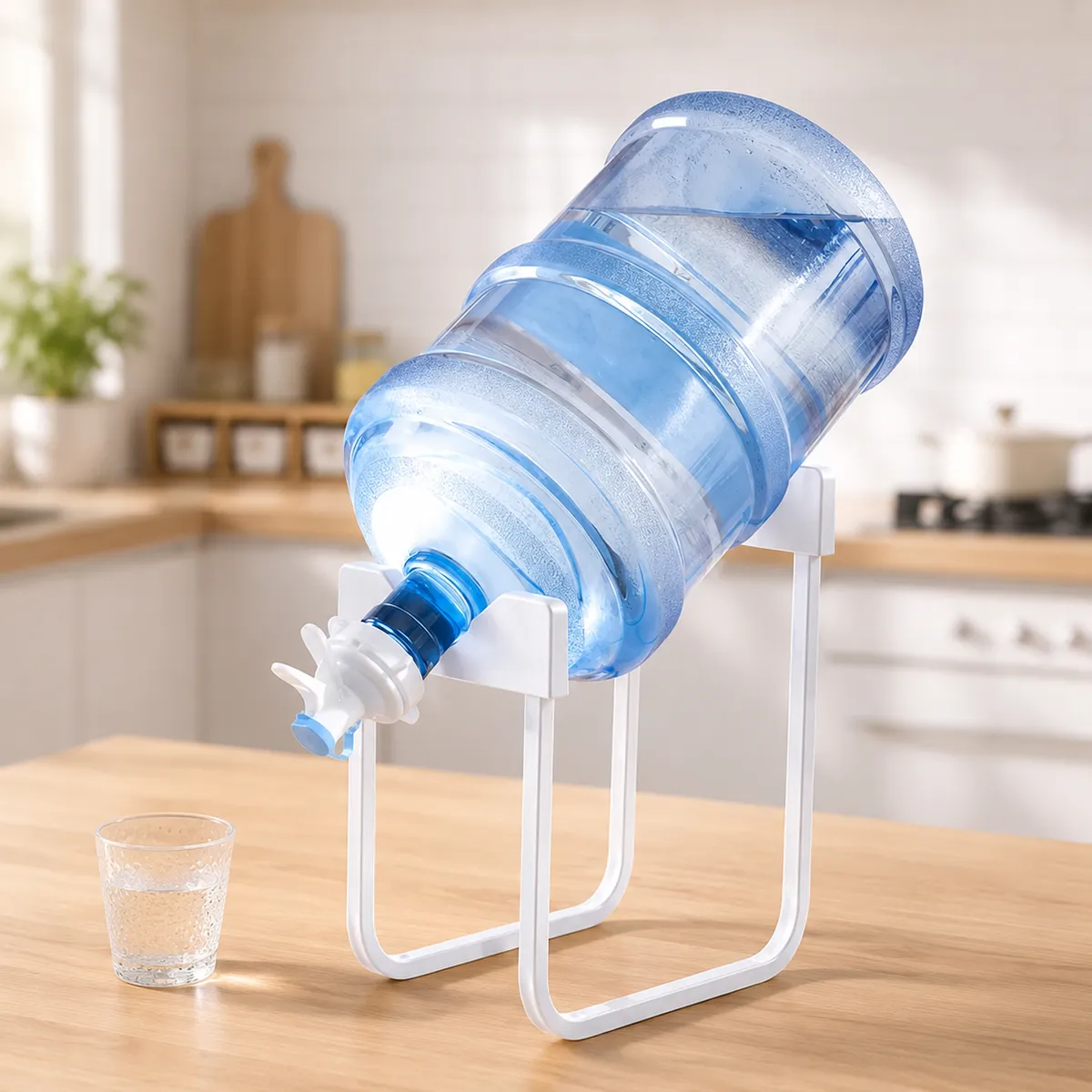 Heavy-Duty Metal Water Bottle Stand with Fast-Flow Dispenser Tap for 5-Gallon Jugs