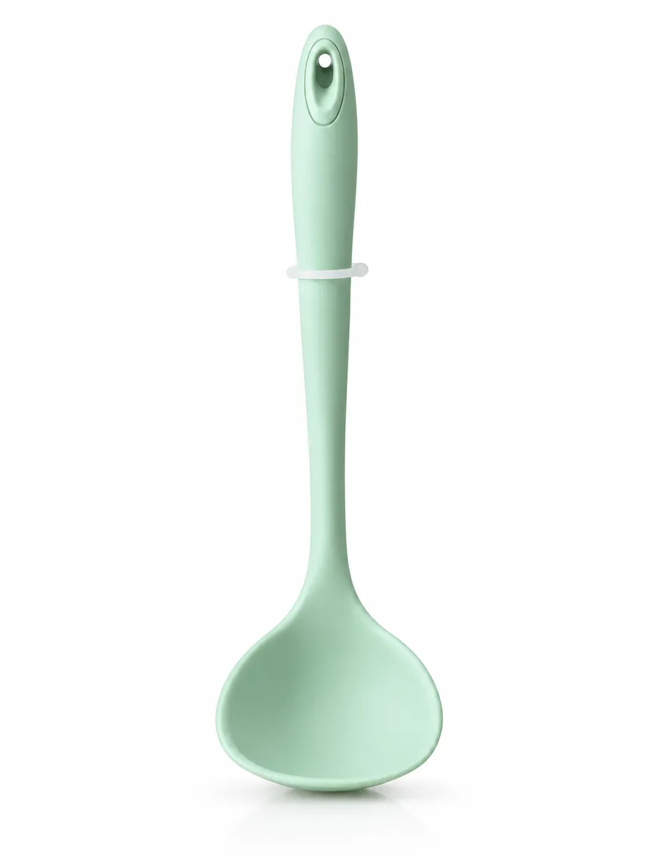 Heat-Resistant Silicone Soup Ladle – Non-Scratch Kitchen Serving Utensil