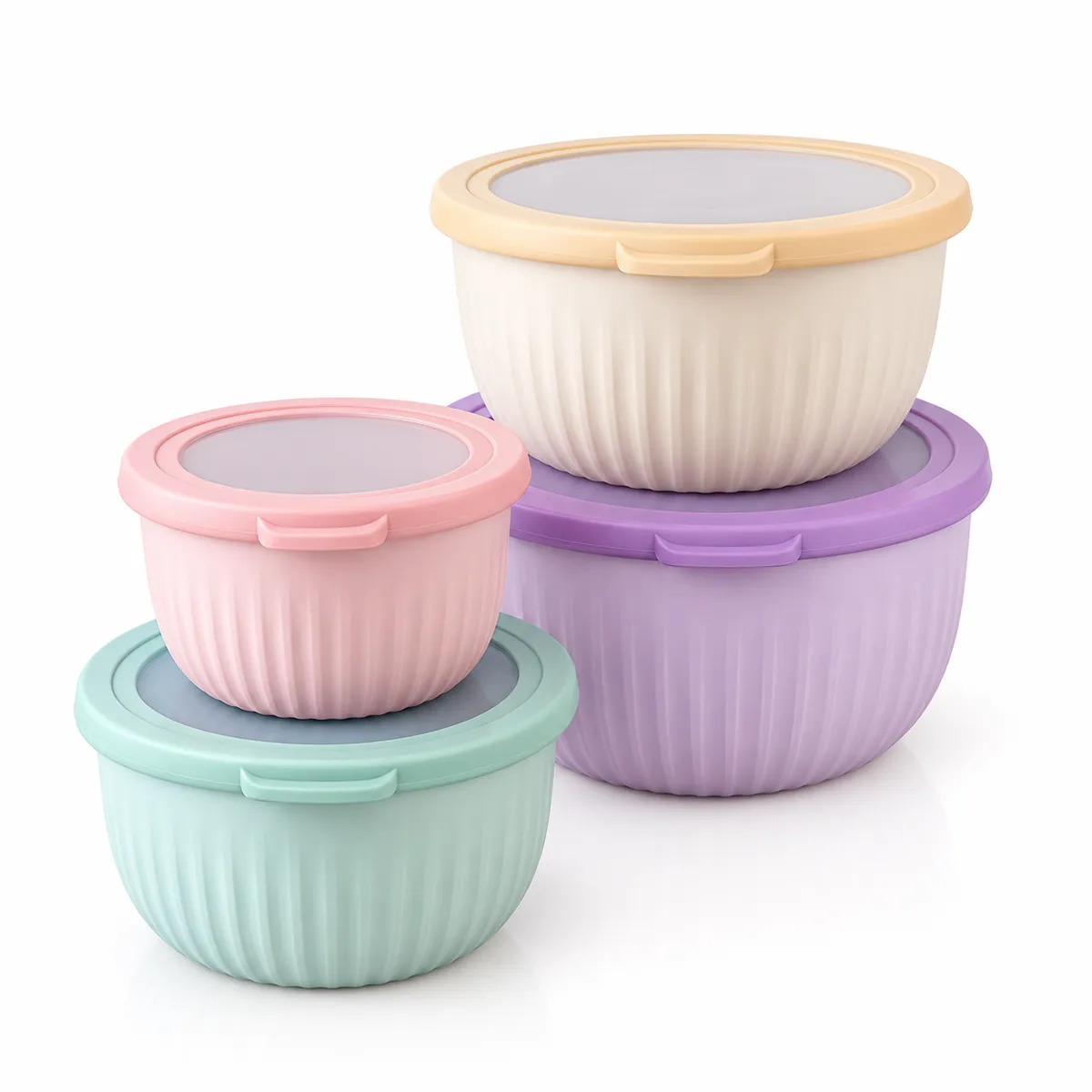 4-Piece Deep Food Storage Container Set with Airtight Silicone Lids – Meal Prep & Kitchen Organization