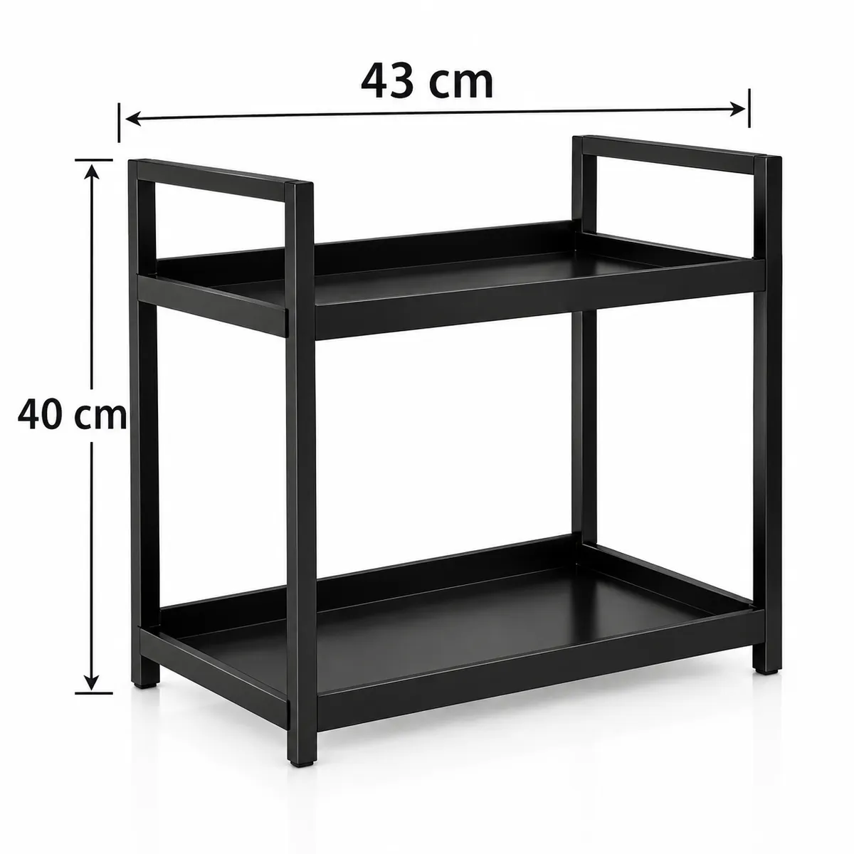 Tier Black Metal Countertop Organizer Rack for Kitchen & Decor