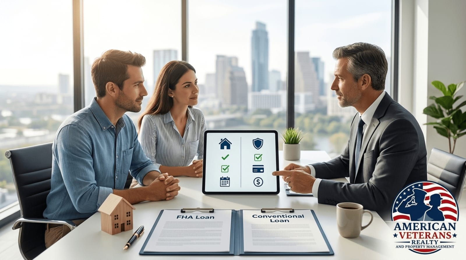 Texas home buyer comparing FHA and conventional loan documents