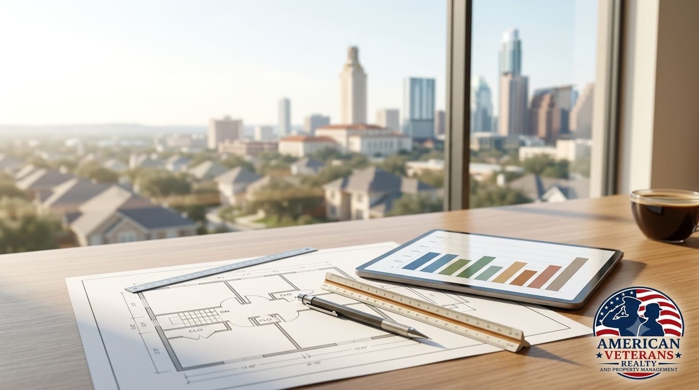 A person reviewing title insurance documents for real estate in Austin