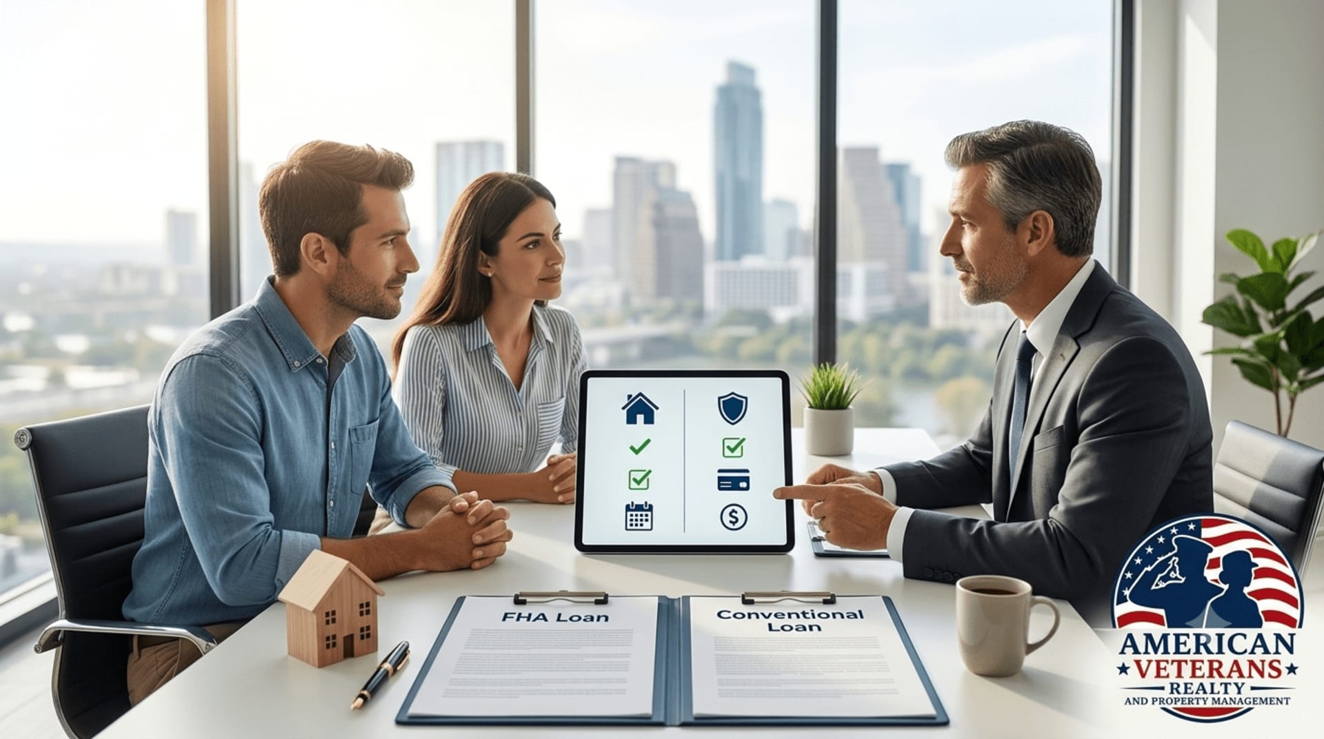 Texas home buyer comparing FHA and conventional loan documents