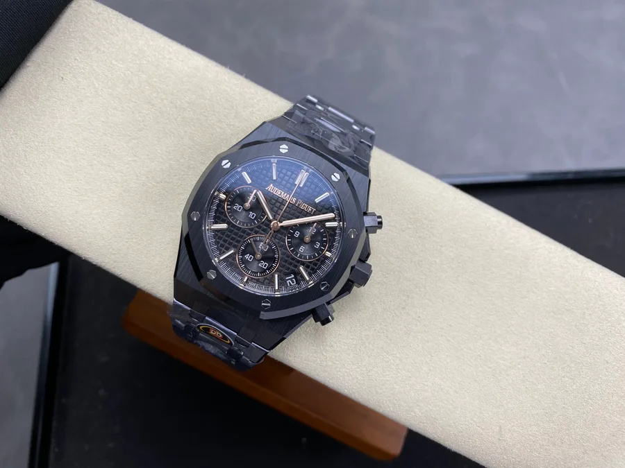 Audemars Piguet Royal Oak Chronograph 26240CE Black Ceramic 41mm Super Clone Watch - Angle 2 - Jack Watches USA