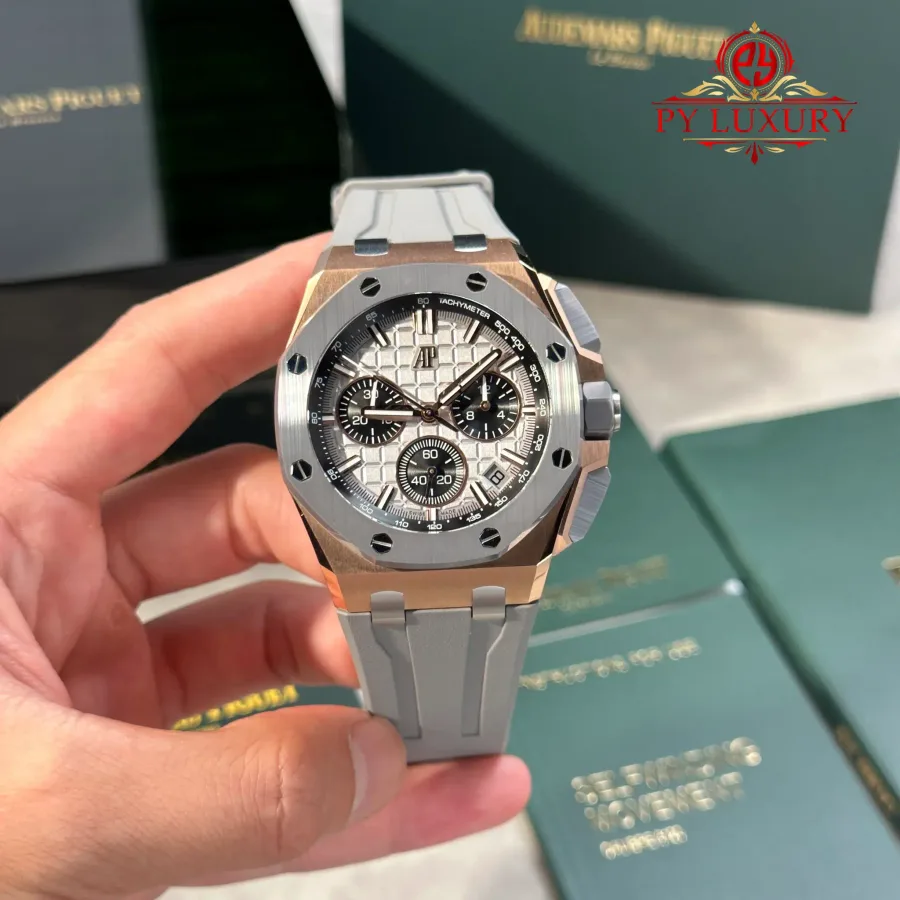 Audemars Piguet Royal Oak Offshore 26420OI Rose Gold Grey Dial Grey Ceramic Bezel Gained Weight DDF 43mm (Free-Sprung)
