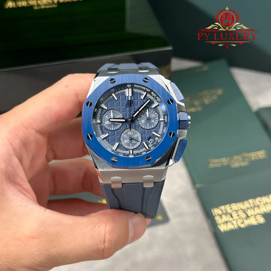 Audemars Piguet Royal Oak Offshore Chronograph 26420SO Blue Dial Blue Ceramic Bezel DDF 43mm (Free-Sprung)