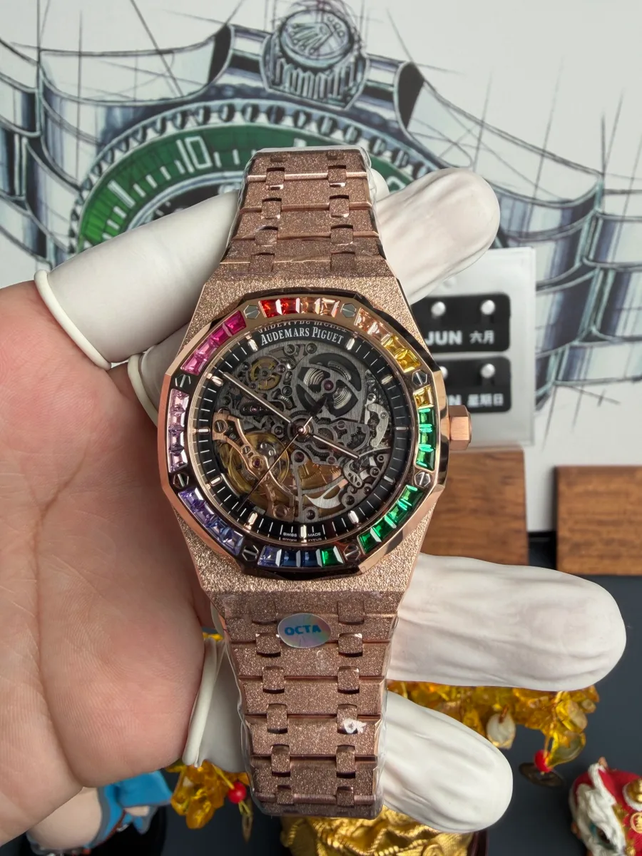 Audemars Piguet Royal Oak Openworked Rainbow 15412OR Frosted Rose Gold OCTA 41mm