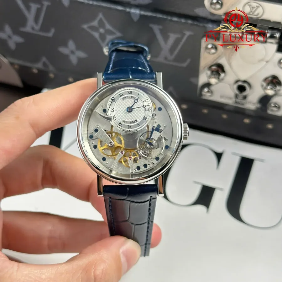 Breguet Tradition 7057BB/11/9W6 Manual Winding Blue Leather Strap 40mm