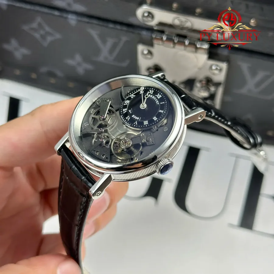 Breguet Tradition 7057BB/G9/9W6 Manual Winding Leather Strap 40mm Super Clone Watch - Angle 3 - Jack Watches USA