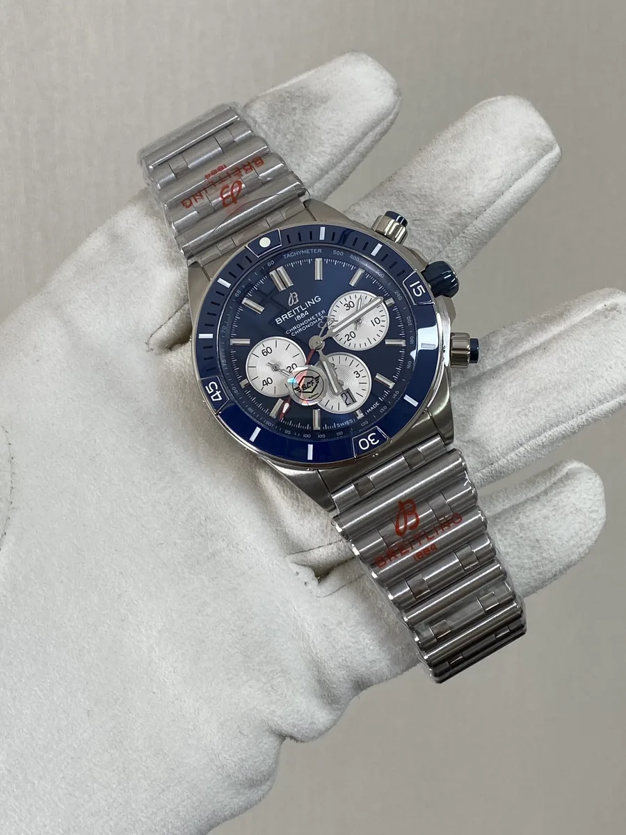 Breitling Super Chronomat B01 AB0136161C1A1 Blue Dial BLF 44mm Super Clone Watch - Angle 2 - Jack Watches USA