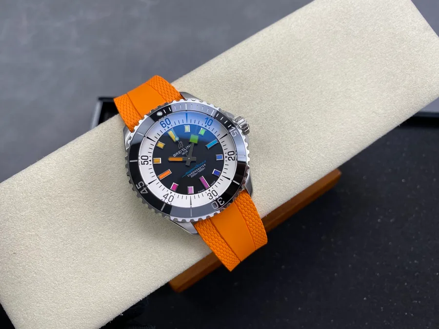 Breitling Superocean A17375211B2S4 Rainbow Orange Rubber Strap BLS 42mm