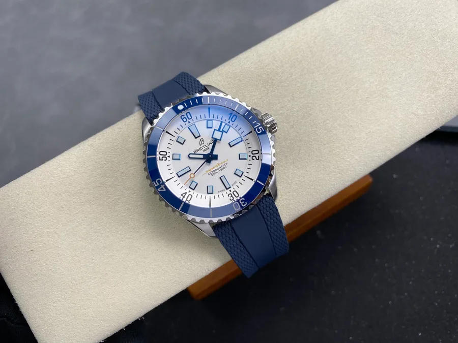 Breitling Superocean A17375E71G1S1 Silver Dial Blue Ceramic Bezel 42mm